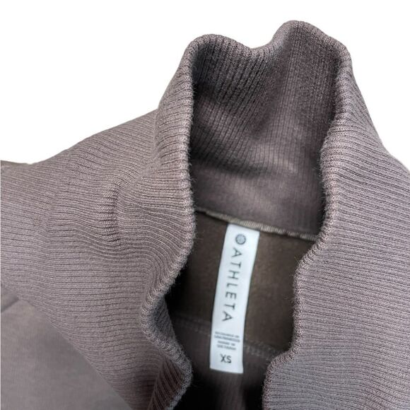 ATHLETA Cozy Karma Side Zip Funnel Neck Brown Size XS - Picture 8 of 8